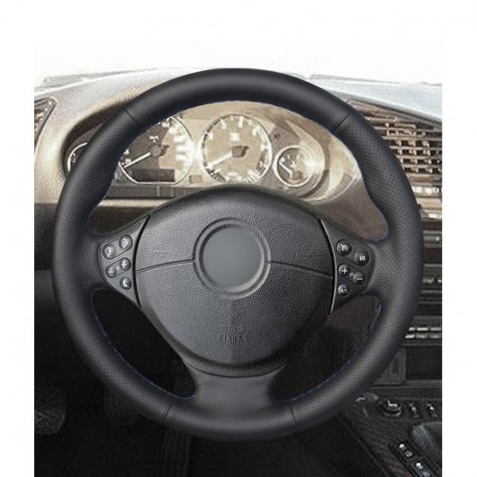 AL ブラック PUレザー ステアリング ホイール カバー 適用: BMW E39 5シリーズ 1999-2003 E46 3シリーズ 1999-2005 E53 X5 2000-2006 E36 ブラック糸〜グレー糸 AL-EE-7945_4