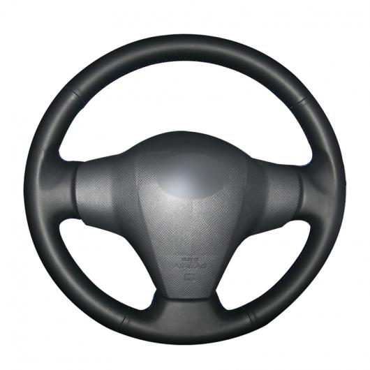 AL 手縫い ブラック PUレザー ステアリング ホイール カバー ラップ 適用: トヨタ RAV4 2006-2012 ヴィオス 2008-2013 ヤリス 2007-2011 ブラック糸〜グレー糸 AL-EE-7955