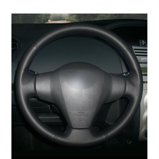 AL 手縫い ブラック PUレザー ステアリング ホイール カバー ラップ 適用: トヨタ RAV4 2006-2012 ヴィオス 2008-2013 ヤリス 2007-2011 ブラック糸〜グレー糸 AL-EE-7955_4