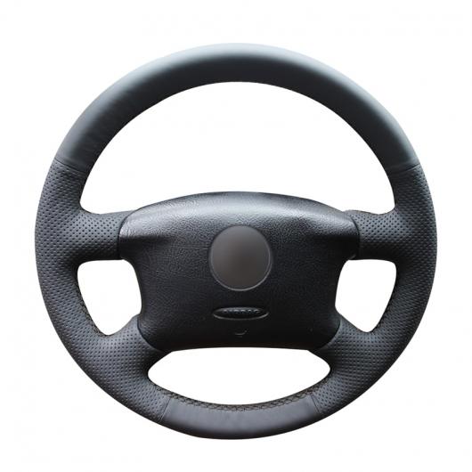 AL 手縫い ブラック PUレザー ステアリング ホイール カバー ラップ 適用: フォルクスワーゲン VW パサート B5 1996-2005 ゴルフ 4 1998-2004 ブラック糸〜グレー糸 AL-EE-7962