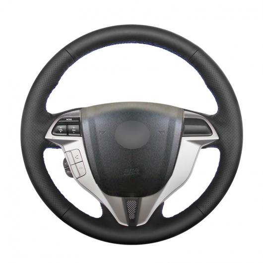 AL ブラック PUレザー ステアリング ホイール カバー 適用: ホンダ アコード 8 クーペ 2008-2012 アコード クロスツアー 2008-2012 ブラック糸〜グレー糸 AL-EE-7967