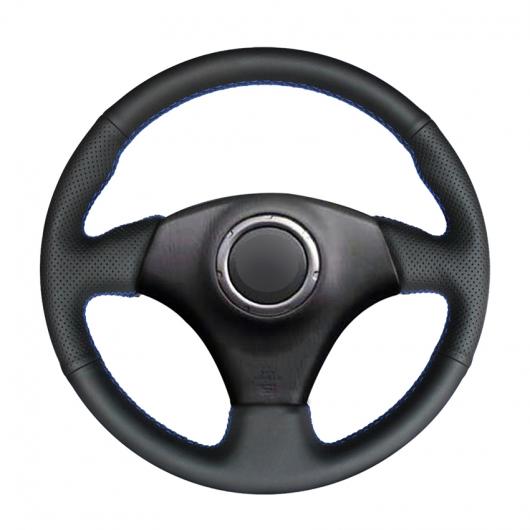 AL 手縫い ブラック PUレザー ステアリング ホイール カバー 適用: トヨタ RAV4 1998-2003 セリカ 1998-2005 カローラ US 2003 ブラック糸〜グレー糸 AL-EE-7975