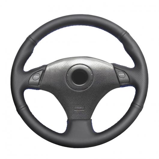 AL 手縫い ブラック PUレザー ステアリング ホイール カバー 適用: トヨタ RAV4 2003-2005 セリカ 2003 レクサス IS200 300 1999-2005 ブラック糸〜グレー糸 AL-EE-7977