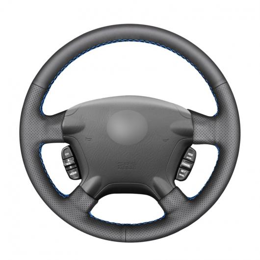 AL ブラック PUレザー ステアリング ホイール カバー 適用: ホンダ CR-V CRV 2002-2006 ブラック糸〜グレー糸 AL-EE-7981