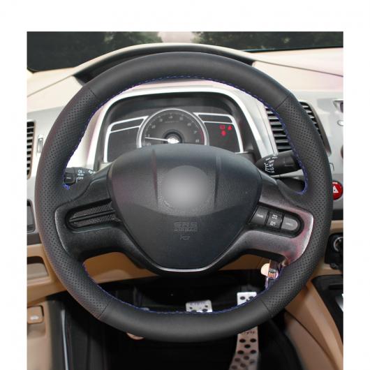 AL 手縫い ブラック PUレザー ステアリング ホイール カバー 適用: ホンダ シビック シビック 8 2006-2008 2スポーク ブラック糸〜グレー糸 AL-EE-7987_4