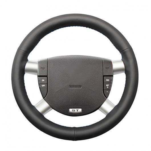 AL 手縫い ブラック PUレザー ステアリング ホイール カバー ラップ 適用: フォード モンデオ MK3 2002 2003 2004 2005 2006 ブラック糸〜グレー糸 AL-EE-7993