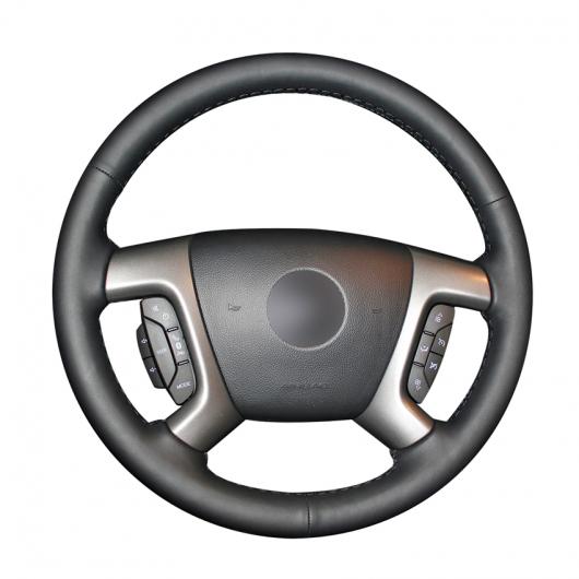 AL ブラック PUレザー ステアリング ホイール カバー 適用: シボレー キャプティバ 2007-2014 シルバラード GMC シエラ 2007-2013 大宇 ウィンストーム ブラック糸〜グレー糸 AL-EE-8000