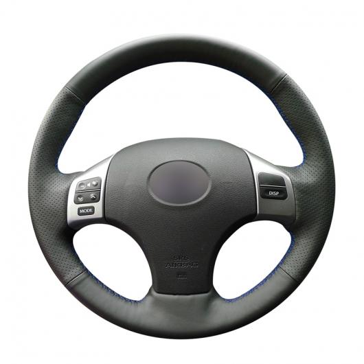 AL 手縫い ブラック PUレザー ステアリング ホイール カバー 適用: レクサス IS IS250 IS250C IS300 IS300C IS350 IS350C F スポーツ ブラック糸〜グレー糸 AL-EE-8001