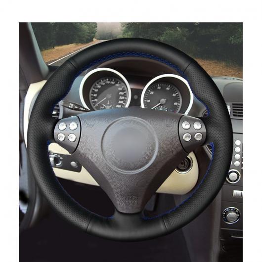 AL 手縫い ブラック PUレザー ステアリング ホイール カバー 適用: メルセデス ベンツ SLKクラス W170 W171 SLK 2004-2008 C230 コンプレッサースポーツ 2005 ブラック糸〜グレー糸 AL-EE-8007_4
