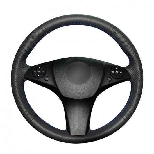 AL 手縫い ブラック PUレザー ステアリング ホイール カバー 適用: メルセデス ベンツ C180 C200 C350 C300 CLS 280 300 350 500 GLK ブラック糸〜グレー糸 AL-EE-8027