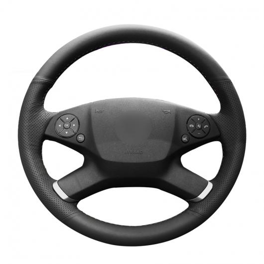 手縫い ブラック PUレザー ステアリング ホイール カバー 適用: メルセデス ベンツ Eクラス W212 E 200 260 300 2009-2013 ブラック糸〜グレー糸 AL-EE-8028 AL