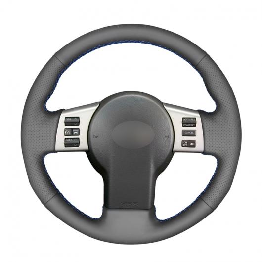 AL 手縫い DIY ブラック PUレザー ステアリング ホイール カバー 適用: インフィニティ FX FX35 FX45 2003-2008 日産 350Z 2003-2009 ブラック糸〜グレー糸 AL-EE-8055