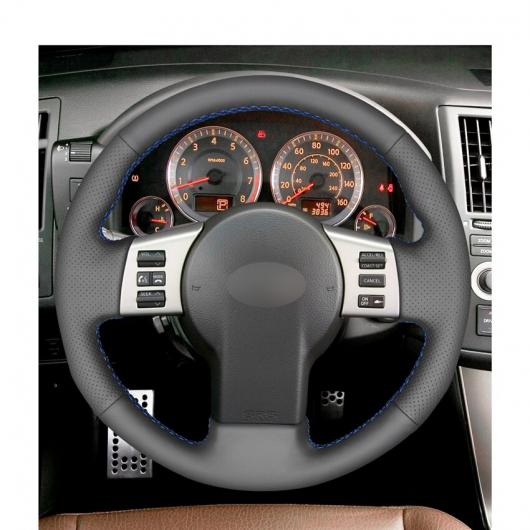 AL 手縫い DIY ブラック PUレザー ステアリング ホイール カバー 適用: インフィニティ FX FX35 FX45 2003-2008 日産 350Z 2003-2009 ブラック糸〜グレー糸 AL-EE-8055_4