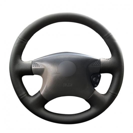 AL 手縫い DIY ブラック PUレザー ステアリング ホイール カバー 適用: 日産 セントラ 2000-2006 ブラック糸〜グレー糸 AL-EE-8080