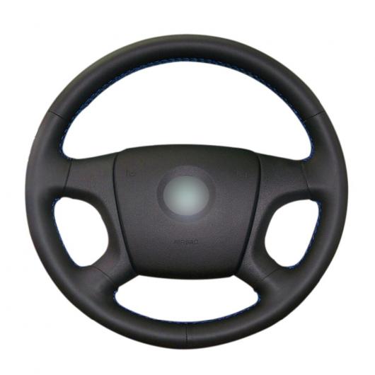 AL 手縫い ブラック PUレザー ステアリング ホイール カバー 適用: シュコダ ファビア 2005-2009 オクタヴィア 2004-2009 ルームスター 2006 ブラック糸〜グレー糸 AL-EE-8087