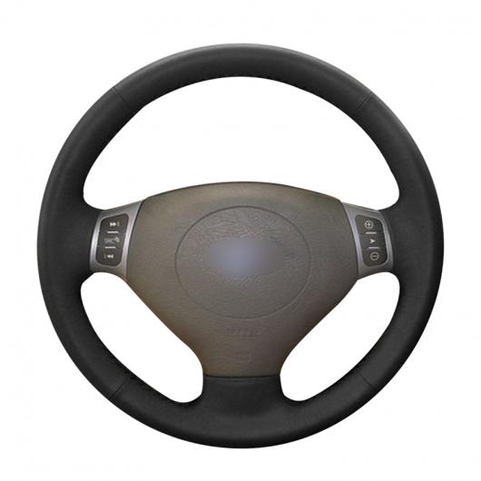 AL 手縫い ブラック PUレザー ステアリング ホイール カバー 適用: 奇瑞汽車 Tiggo 2007-2009 ブラック糸〜グレー糸 AL-EE-8134