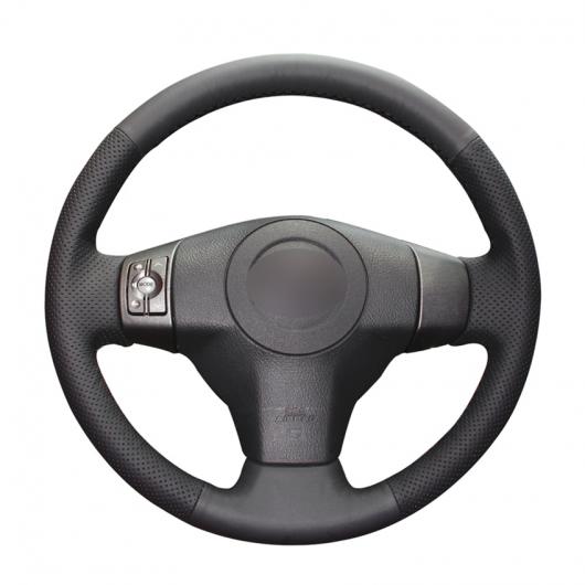 AL 手縫い DIY ブラック PUレザー ステアリング ホイール カバー 適用: トヨタ ヤリス ヴィオス RAV4 2006-2009 サイオン XB 2008 ブラック糸〜グレー糸 AL-EE-8136