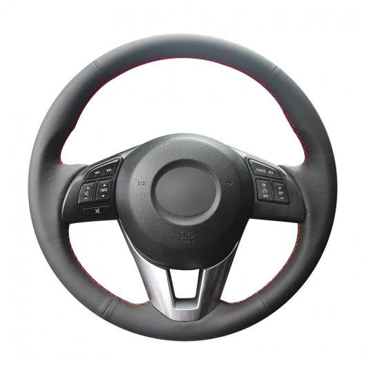 AL ブラック PUレザー ステアリング ホイール カバー 適用: マツダ 3 アクセラ マツダ 6 アテンザ マツダ 2 CX-3 CX-5 サイオン IA トヨタ ヤリス ブラック糸〜グレー糸 AL-EE-8158 6,786円
