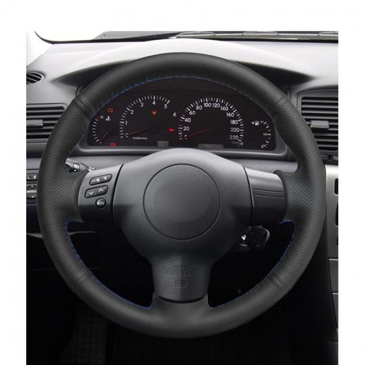 AL 手縫い ブラック PUレザー ステアリング ホイール カバー 適用: トヨタ カローラ 2004-2006 カルディナ 2002-2007 RAV4 US 2005 ブラック糸〜グレー糸 AL-EE-8175_4