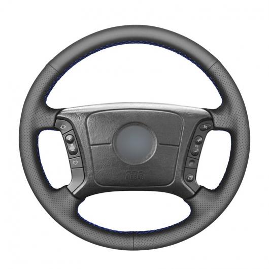 AL 手縫い ブラック 人工レザー 滑り止め ステアリング ホイール カバー 適用: BMW E46 318i 325i E39 E53 X5 ブラック糸〜グレー糸 AL-EE-8325