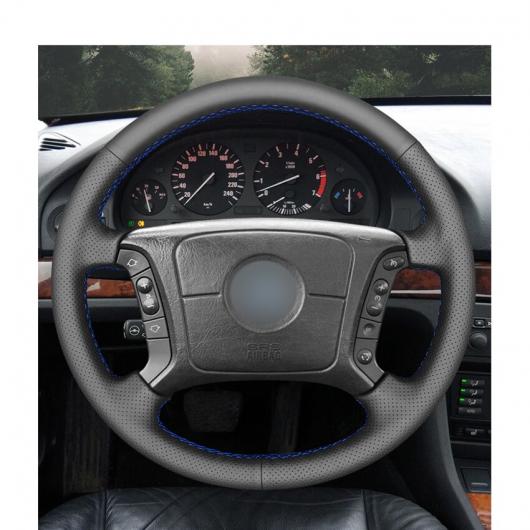 AL 手縫い ブラック 人工レザー 滑り止め ステアリング ホイール カバー 適用: BMW E46 318i 325i E39 E53 X5 ブラック糸〜グレー糸 AL-EE-8325_4