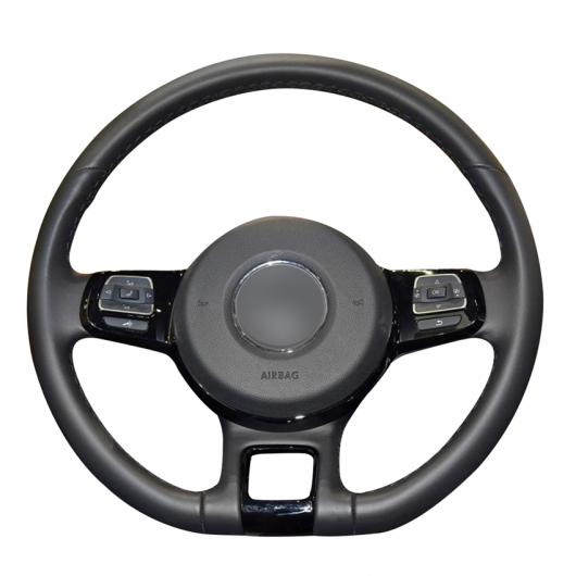 AL ブラック PUレザー 滑り止め ステアリング ホイール カバー 適用: フォルクスワーゲン VW ビートル 2012-2016 UP 2013-2016 ブラック糸〜グレー糸 AL-EE-8346