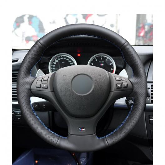AL 手縫い ブラック PUレザー 滑り止め ステアリング ホイール カバー 適用: BMW E71 X6 M 2010-2014 E70 X5 M 2010-2013 ブラック糸〜グレー糸 AL-EE-8347_4