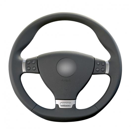 AL ブラック PUレザー 滑り止め ステアリング ホイール カバー 適用: フォルクスワーゲン VW パサート R36 ブラック糸〜グレー糸 AL-EE-8350