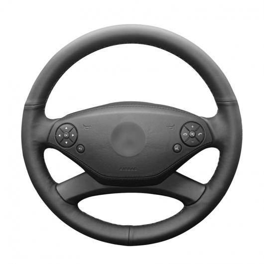 AL ブラック PUレザー ステアリング ホイール カバー ラップ 適用: メルセデス ベンツ S300 350 400 500 600 2010-2013 CLクラス 2011 ブラック糸〜グレー糸 AL-EE-8358