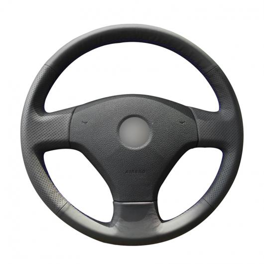 AL 手縫い DIY ブラック 人工レザー ステアリング ホイール カバー 適用: フォルクスワーゲン VW ジェッタ 5 2006-2010 オールド ジェッタ ブラック糸〜グレー糸 AL-EE-8369