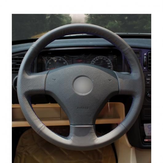 AL 手縫い DIY ブラック 人工レザー ステアリング ホイール カバー 適用: フォルクスワーゲン VW ジェッタ 5 2006-2010 オールド ジェッタ ブラック糸〜グレー糸 AL-EE-8369_4