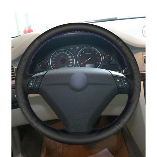 AL 手縫い ブラック PUレザー ステアリング ホイール カバー 適用: ボルボ S80 2004 2005 XC70 2004-2007 ブラック糸〜グレー糸 AL-EE-8380_4