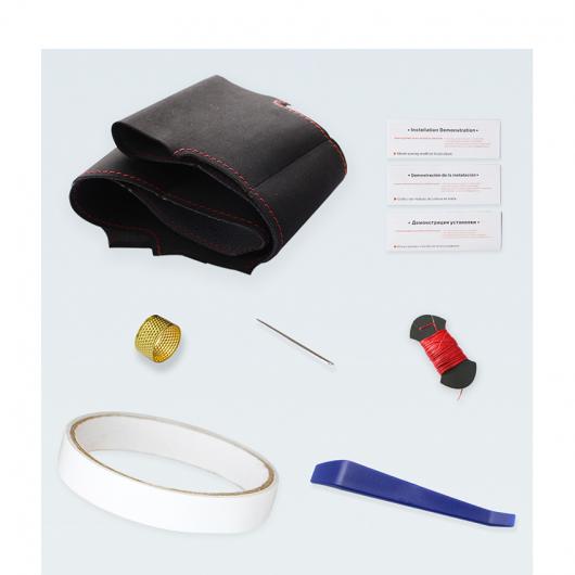 手縫い ブラック スウェード ステアリング ホイール カバー ラップ 適用: マツダ MX-5 ミアータ 2009 2010 2011-2013 RX-8 2009-2012 2013 CX-7 2007 ブラック糸〜グレー糸 AL-EE-8382 AL