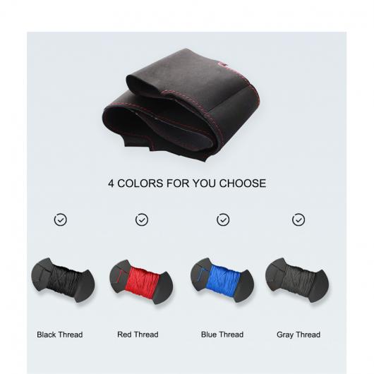 手縫い ブラック スウェード ステアリング ホイール カバー ラップ 適用: マツダ MX-5 ミアータ 2009 2010 2011-2013 RX-8 2009-2012 2013 CX-7 2007 ブラック糸〜グレー糸 AL-EE-8382 AL