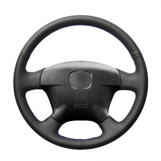 AL 手縫い ブラック PUレザー ステアリング ホイール カバー 適用: ホンダ シビック 2001 2002 シビック ハイブリッド 2003 ブラック糸〜グレー糸 AL-EE-8397