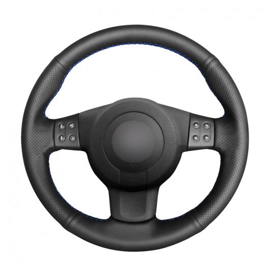 AL 手縫い ブラック PUレザー ステアリング ホイール カバー 適用: セアト レオン MK2 2006-2008 イビサ 6L 2007 ブラック糸〜グレー糸 AL-EE-8422