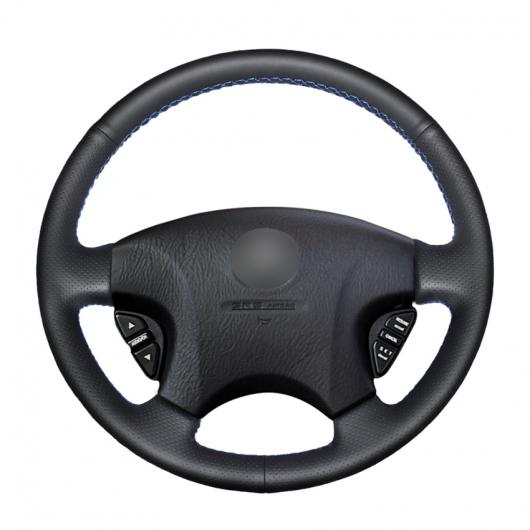 AL 手縫い ブラック PUレザー ステアリング ホイール カバー 適用: アキュラ CL 1998-2003 MDX 2001-2002 ブラック糸〜グレー糸 AL-EE-8425