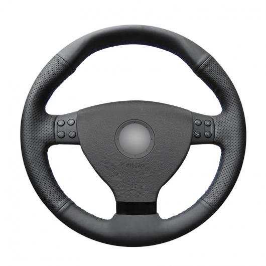 ブラック PUレザー 手縫い ステアリング ホイール カバー 適用: フォルクスワーゲン VW イオス MK5 2005 2006 2008 ブラック糸〜グレー糸 AL-EE-8434 AL