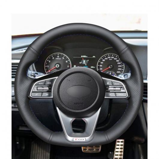 AL 手縫い ブラック PUレザー ステアリング ホイール カバー 適用: 起亜 K5 オプティマ 2019 シードシード シード GT 2019 シードシード シード ブラック糸〜グレー糸 AL-EE-8487_4