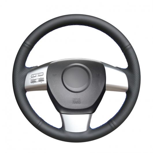 AL 手縫い ブラック PUレザー ステアリング ホイール カバー 適用: マツダ 6 US 2009-2010 マツダ 8 2011-2015 CX-9 CX9 2007 ブラック糸〜グレー糸 AL-EE-8500