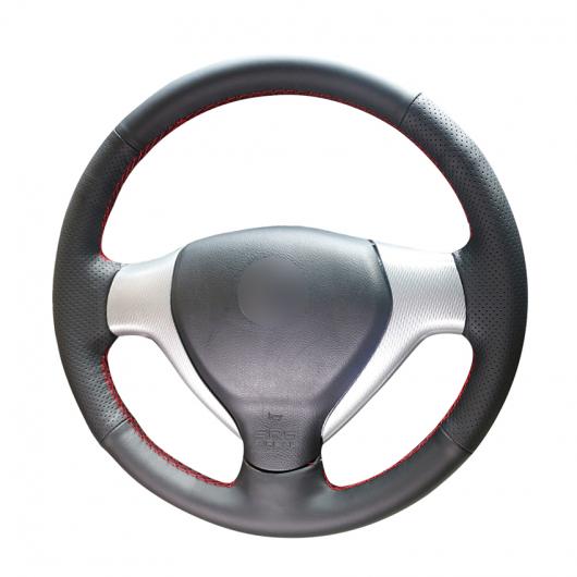 AL ブラック PUレザー ステアリング ホイール カバー 適用: ホンダ シティ 2007-2008 フィット 2007-2008 ジャズ 2007-2008 ブラック糸〜グレー糸 AL-EE-8514