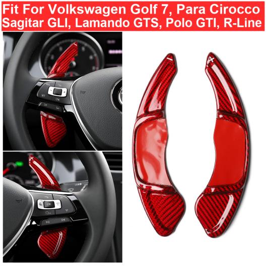 カーボンファイバー ステアリング ホイール パドル エクステンション シフター 適用: フォルクスワーゲン ゴルフ7 シロッコ サギター GLI カーボンファイバー レッド・カーボンファイバー ブラック AL-EE-8931 AL