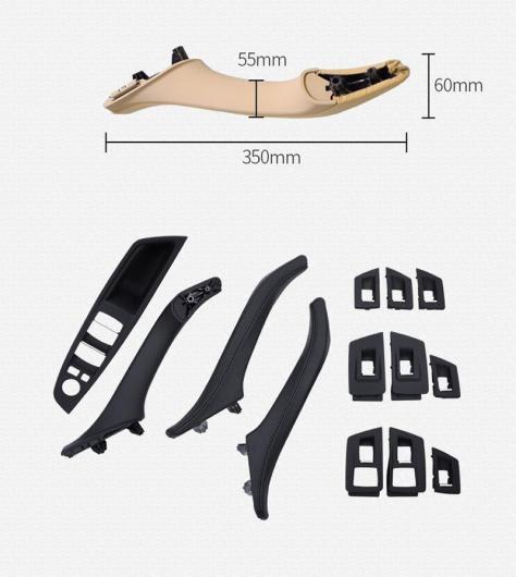 レザー 左ハンドル車 LHD 適用: BMW 5シリーズ F10 F11 F18 インテリア ドア ハンドル インナー パネル プル トリム カバー 7ピース ブラック〜7ピース グレー AL-EE-9094 ALの通販は