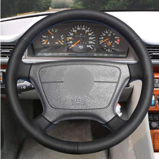 ステアリングホイールカバー 編み上げタイプ ブラック PUレザー 適用: メルセデス ベンツ Eクラス W210 E 200 240 280 320 1995-2002 S ブラック 糸〜グレー 糸 AL-FF-0473 AL
