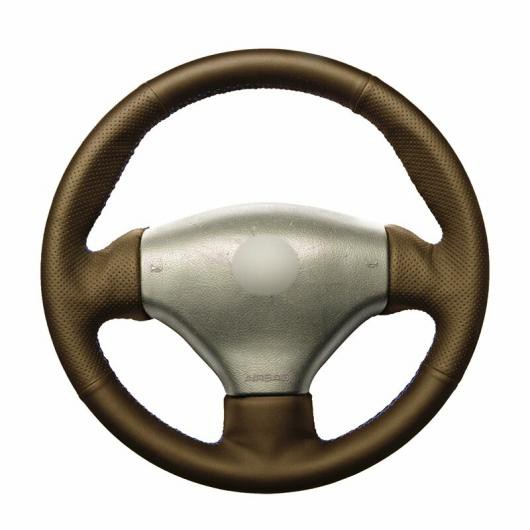ステアリングホイールカバー 編み上げタイプ カーフスキン レザー ブラック ラップ 適用: プジョー 206 1998-2005 206 SW 2003-2005 206 の通販は