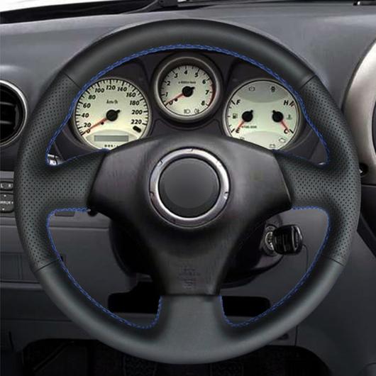 ステアリングホイールカバー 編み上げタイプ ブラック PUレザー 適用: トヨタ RAV4 1998-2003 セリカ 1998-2005 カローラ US 2003 ブラック 糸〜グレー 糸 AL-FF-0689 AL