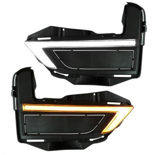 適用: 日産 エクストレイル X トレイル 2017 2018 12V LED DRL デイタイム ランニング ライト デイライト フォグランプ イエロー ターン