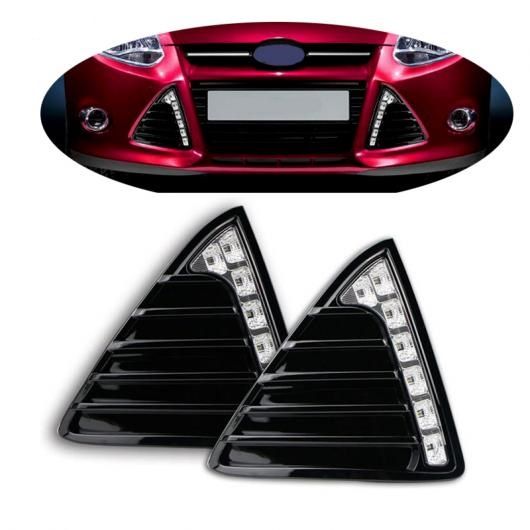 2ピース LED DRL デイライト 適用: フォード フォーカス 3 2012 2013 2014 デイタイム ランニング ライト 防水 フォグランプ AL-FF-1332 AL
