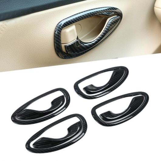 8ピース ABS カーボンファイバー インナー ドア ハンドル + ボウル カバー 装飾 トリム 適用: トヨタ ヴィオス ヤリス セダン 2014 2015 2016 2017 LHD AL-FF-1443 AL 10,965円