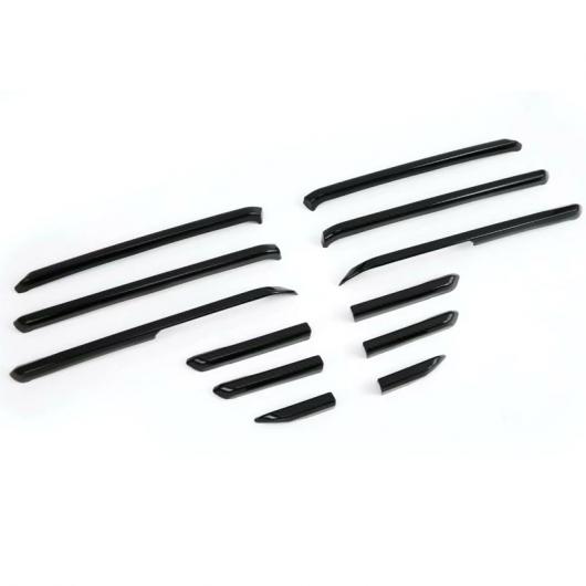 ABS クローム カーボンファイバー スタイル フロント セントラル グリッド グリル プレート ストリップ カバー トリム 12 ピース 適用: マツダ 3 2017 2018 エクステリア キット タイプ002 AL-FF-1462 AL_4
